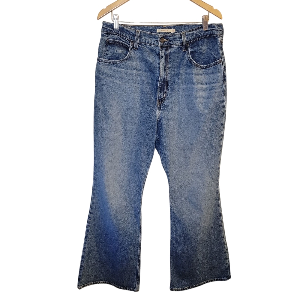 Levis Jeans Women's Plus Size 32 70s High Flare Premium Denim Blue Jeans